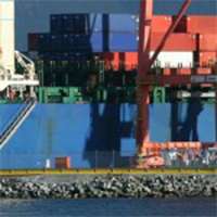 Longshore Image of Cargo Ship