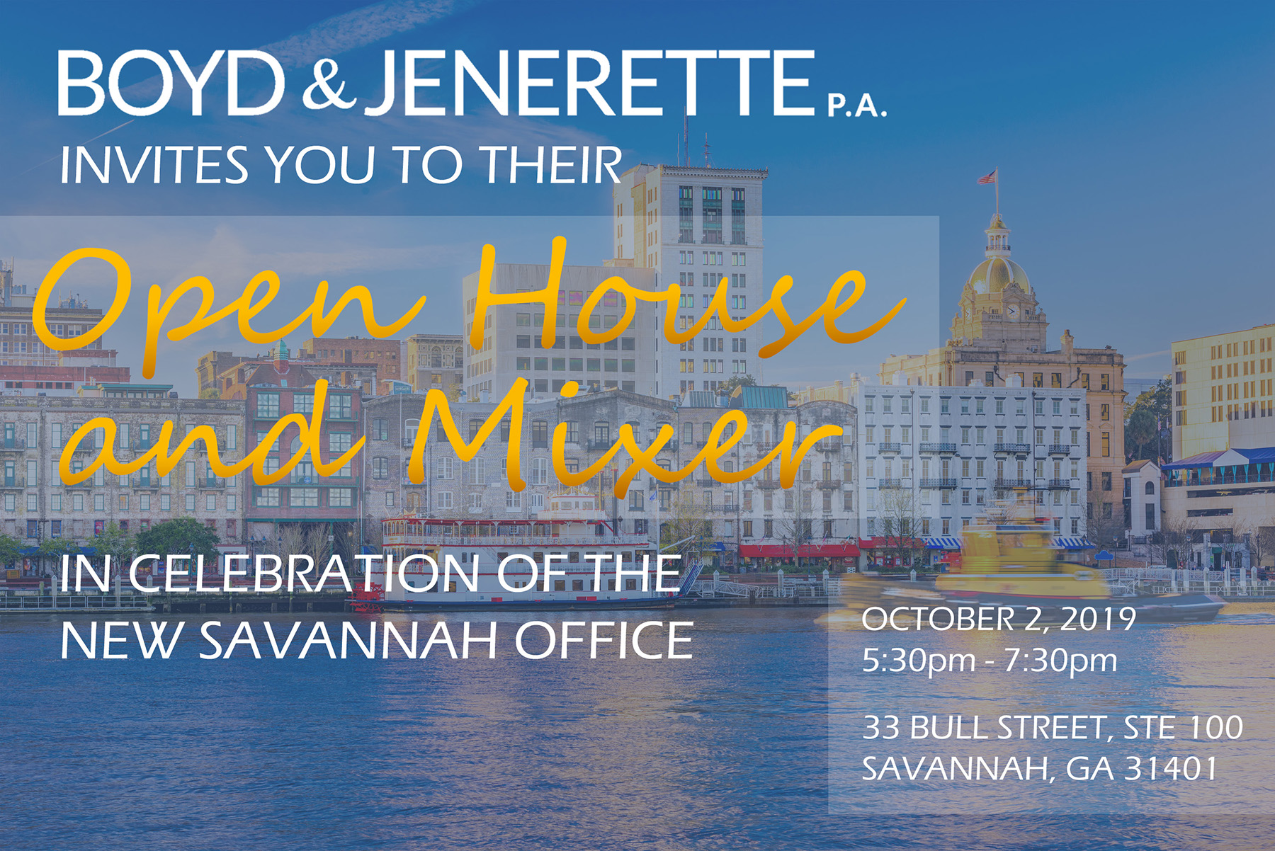 Savannah Office Open House Invitation